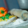 rolling pin and a pile of flour